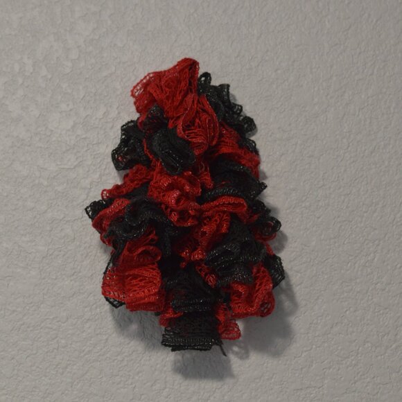 Homemade Black and Red Ruffle Scarf - Picture 2 of 2